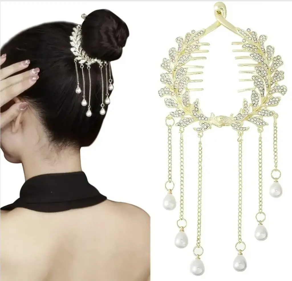 Rhinestone Hair Bun Clip